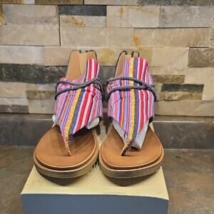 Very G Dakota Colorful Striped Women's Sandals Size 10